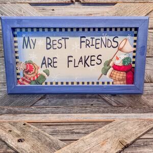 Vintage Holiday Wall Decor - My Best Friends Are Flakes - Country, Farmhouse